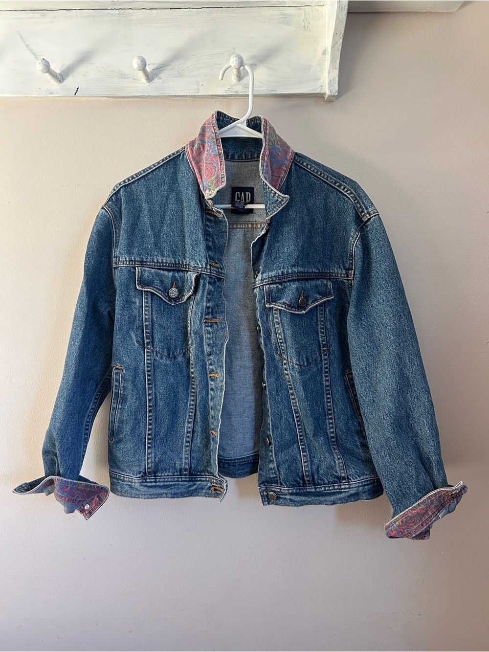 Vintage GAP Classic Blue Denim Jacket with Paisley Lining